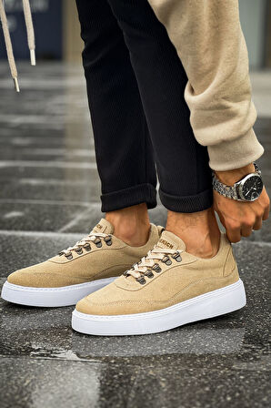 J319 Stamina Ortopedik Taban Günlük Süet Erkek Sneaker Spor Ayakkabı SBT Bej