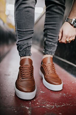 J666 Bağcıklı Ortopedik Taban Erkek Günlük Sneaker Spor Ayakkabı BT Taba