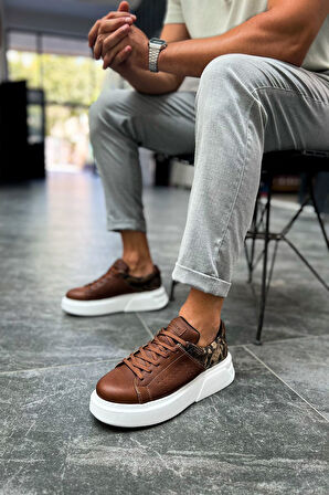 J145 Sauerbergg Ortopedik Taban Günlük Cilt Erkek Sneaker Spor Ayakkabı CBT Taba