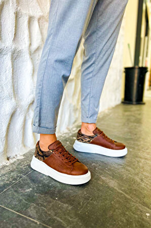 J145 Sauerbergg Ortopedik Taban Günlük Cilt Erkek Sneaker Spor Ayakkabı CBT Taba