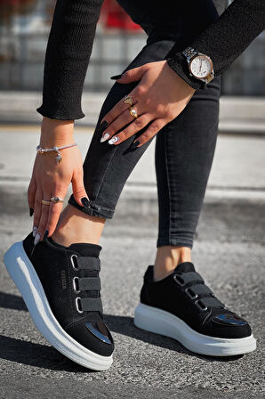 J251 Mirror Suede Ortopedik Taban Günlük Süet Erkek Sneaker Spor Ayakkabı SBT Siyah