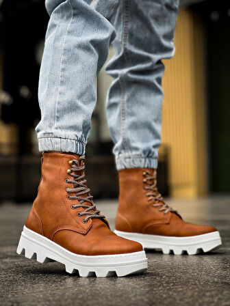 J-B023 Bağcıklı Ortopedik Taban Suya ve Soğuğa Dayanıklı Günlük Kışlık Erkek Spor Bot BT Taba