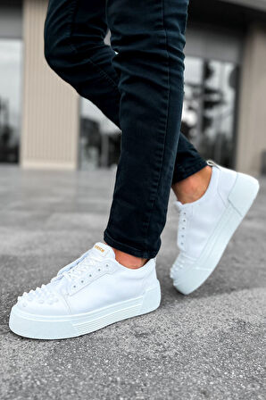 J169 Thorn Ortopedik Taban Günlük Cilt Erkek Sneaker Spor Ayakkabı CBT Beyaz