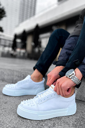 J169 Thorn Ortopedik Taban Günlük Cilt Erkek Sneaker Spor Ayakkabı CBT Beyaz