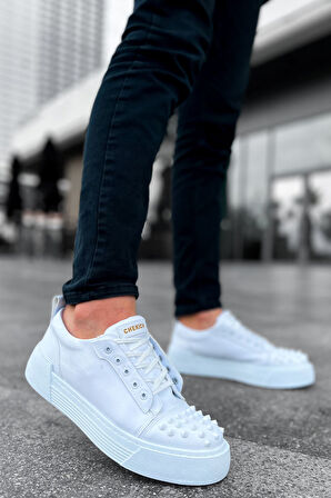 J169 Thorn Ortopedik Taban Günlük Cilt Erkek Sneaker Spor Ayakkabı CBT Beyaz