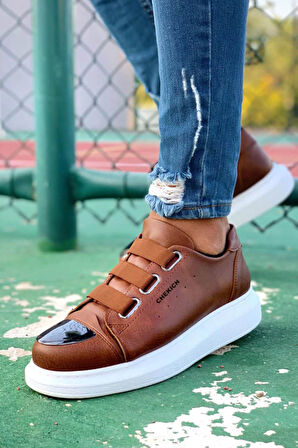 J251 Mirror Ortopedik Taban Günlük Cilt Erkek Sneaker Spor Ayakkabı CBT Taba