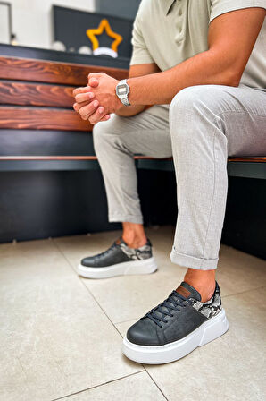 J145 Sauerbergg Ortopedik Taban Günlük Cilt Erkek Sneaker Spor Ayakkabı CBT Antrasit