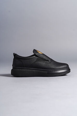 J161 Bağcıksız Lastikli Ortopedik Taban Erkek Sneaker Günlük Ayakkabı ST Siyah