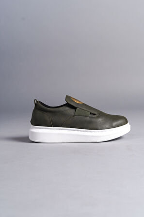 J161 Bağcıksız Lastikli Ortopedik Taban Erkek Sneaker Günlük Ayakkabı BT Haki