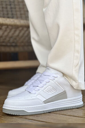 J2410 Avax Ortopedik Taban Günlük Cilt Erkek Sneaker Spor Ayakkabı CBT Beyaz