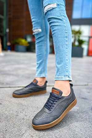 J157 Retro Ortopedik Taban Günlük Cilt Erkek Sneaker Spor Ayakkabı CTT Antrasit