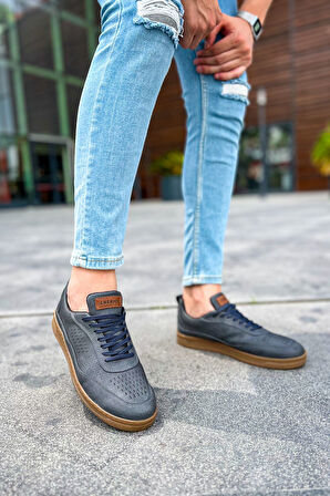 J157 Retro Ortopedik Taban Günlük Cilt Erkek Sneaker Spor Ayakkabı CTT Antrasit