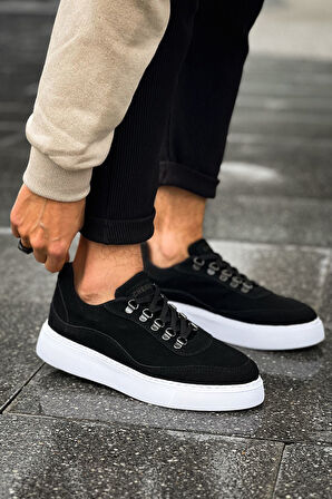 J319 Stamina Ortopedik Taban Günlük Süet Erkek Sneaker Spor Ayakkabı SBT Siyah