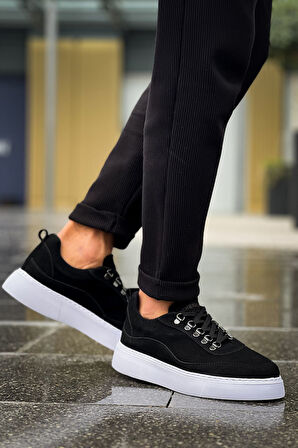 J319 Stamina Ortopedik Taban Günlük Süet Erkek Sneaker Spor Ayakkabı SBT Siyah