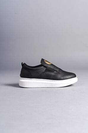 J161 Bağcıksız Lastikli Ortopedik Taban Erkek Sneaker Günlük Ayakkabı BT Siyah