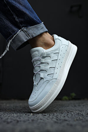 J040 C-Rey Ortopedik Taban Günlük Hakiki Deri Erkek Sneaker Spor Ayakkabı DBT Beyaz
