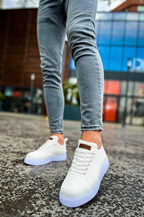 J413 Crew Ortopedik Taban Günlük Triko Erkek Sneaker Spor Ayakkabı TBT Beyaz