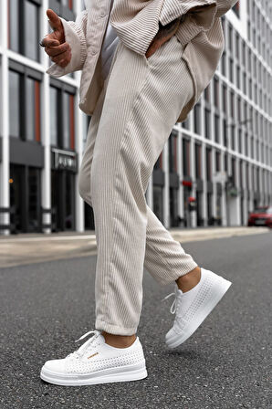 J043 Cowien Ortopedik Taban Günlük Cilt Erkek Sneaker Spor Ayakkabı CBT Beyaz