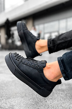J169 Thorn Ortopedik Taban Günlük Cilt Erkek Sneaker Spor Ayakkabı CST Siyah