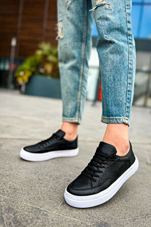 J015 First Edition Ortopedik Taban Günlük Cilt Erkek Sneaker Spor Ayakkabı CBT Siyah