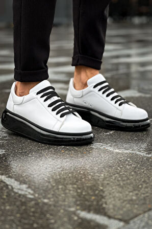 J295 Sollıevo Ortopedik Taban Günlük Cilt Erkek Sneaker Spor Ayakkabı CST Beyaz