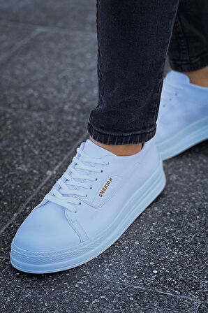 J2401 Ortopedik Taban Günlük Cilt Erkek Sneaker Spor Ayakkabı CBT Beyaz