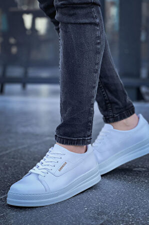 J2401 Ortopedik Taban Günlük Cilt Erkek Sneaker Spor Ayakkabı CBT Beyaz