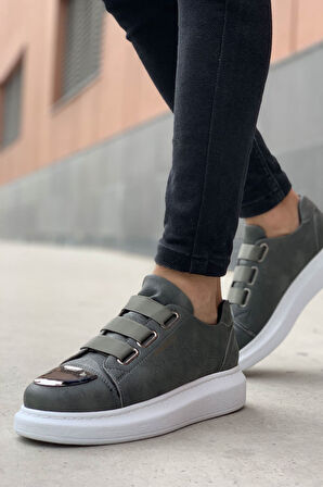 J251 Mirror Ortopedik Taban Günlük Cilt Erkek Sneaker Spor Ayakkabı CBT Antrasit