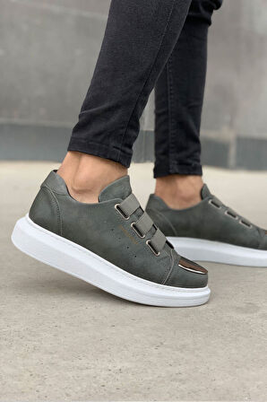 J251 Mirror Ortopedik Taban Günlük Cilt Erkek Sneaker Spor Ayakkabı CBT Antrasit