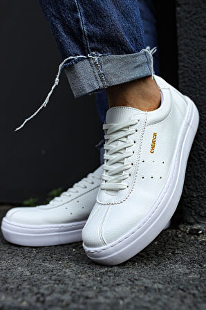 J163 Ortopedik Taban Günlük Cilt Erkek Sneaker Spor Ayakkabı CBT Beyaz