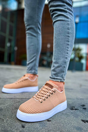 J413 Crew Ortopedik Taban Günlük Triko Erkek Sneaker Spor Ayakkabı TBT Taba
