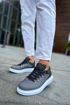 J021 Favo Ortopedik Taban Günlük Cilt Erkek Sneaker Spor Ayakkabı CBT Antrasit