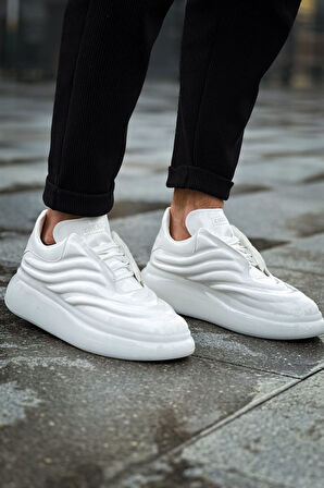 J295 Sollıevos Ortopedik Taban Günlük Rugan Erkek Sneaker Spor Ayakkabı RBT Beyaz