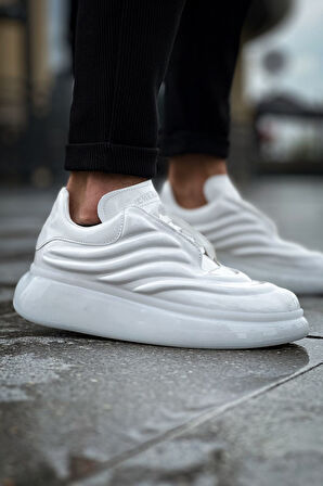 J295 Sollıevos Ortopedik Taban Günlük Rugan Erkek Sneaker Spor Ayakkabı RBT Beyaz