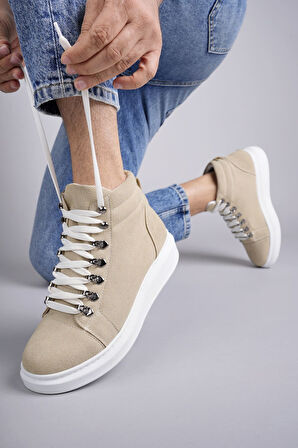 J206 Ottawa Bağcıklı Süet Erkek Günlük Spor Bot BT Krem