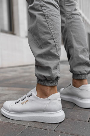 J253 Mirror Non Ortopedik Taban Günlük Cilt Erkek Sneaker Spor Ayakkabı CBT Beyaz