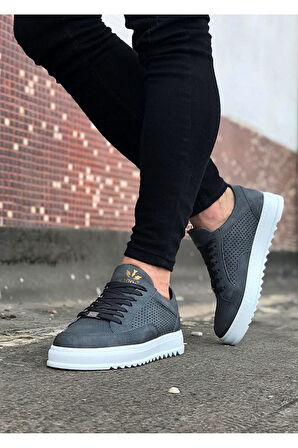 J505 Bağcıklı Ortopedik Taban Erkek Sneaker Günlük Ayakkabı BT Gri