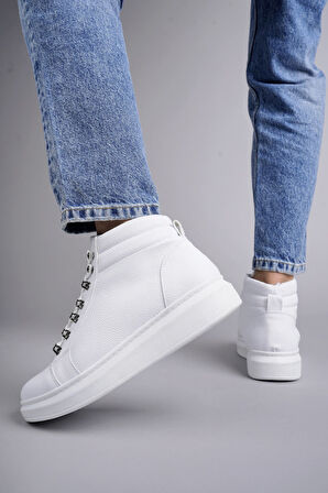 J206 Ottawa Bağcıklı Cilt Erkek Günlük Spor Bot BT Beyaz