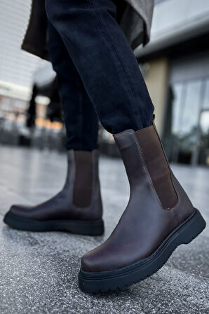 J223 Alaska Bağcıksız Ortopedik Taban Günlük Cilt Erkek Spor Postal Bot CST Kahverengi