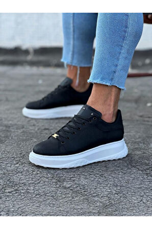 J501 Bağcıklı Ortopedik Taban Erkek Sneaker Günlük Ayakkabı BT Siyah