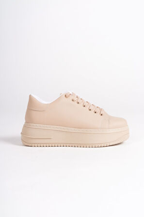 SABINA Bağcıklı Ortopedik Taban Kadın Sneaker Ayakkabı TT Ten