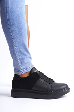 J151 Boost Bağcıklı Cilt Süet Erkek Günlük Sneaker Ayakkabı ST Siyah