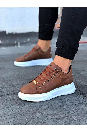 J501 Bağcıklı Ortopedik Taban Erkek Sneaker Günlük Ayakkabı BT Taba