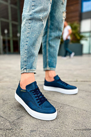 J015 First Edition Ortopedik Taban Günlük Cilt Erkek Sneaker Spor Ayakkabı CBT Lacivert