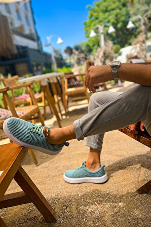 J173 Velluto Ortopedik Taban Günlük Kadife Erkek Klasik Ayakkabı KBT Yeşil