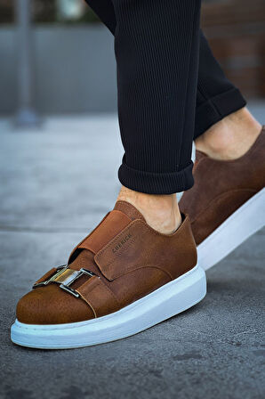 J297 Ortopedik Taban Günlük Cilt Erkek Sneaker Spor Ayakkabı CBT Taba