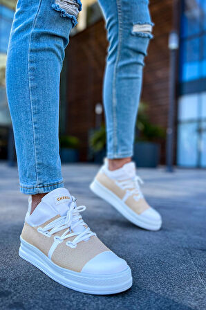 J219 Laser Ortopedik Taban Günlük Cilt Erkek Sneaker Spor Ayakkabı CBT Beyaz