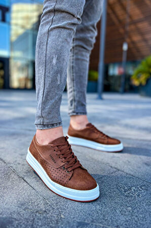 J043 Cowien Ortopedik Taban Günlük Cilt Erkek Sneaker Spor Ayakkabı CBT Taba