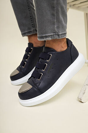 J251 Mirror Ortopedik Taban Günlük Cilt Erkek Sneaker Spor Ayakkabı CBT Lacivert