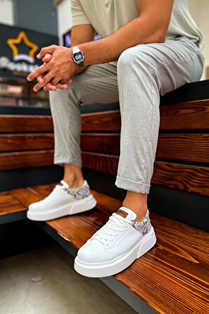 J145 Sauerbergg Ortopedik Taban Günlük Cilt Erkek Sneaker Spor Ayakkabı CBT Beyaz